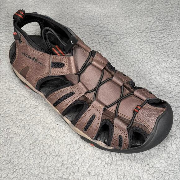 Eddie Bauer Other - Eddie Bauer Fisherman Sandal Mens 9 Troy Leather Gorpcore Hiking Bump Toe Cinch